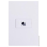 Conjunto RJ11 Telefone Horizontal 4x2 - RECTA BRANCO GLOSS